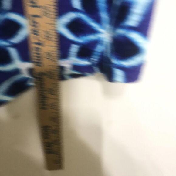 Liz & Me Catherine 1X Blouse Womens  Flowers  Blue Short SLeeve - Picture 4 of 8